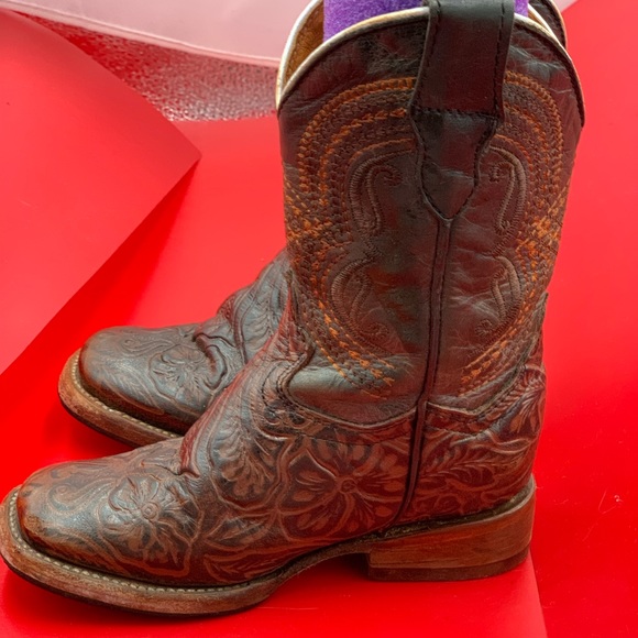 Mexicana shoes mexican tooled leather little girls cowgirl boots